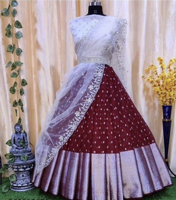 SHREENATHJI CREATION Self Design Semi Stitched Lehenga Choli(Maroon)