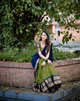 PAVITRAA SAREES Solid Semi Stitched Lehenga Choli(Light Green)