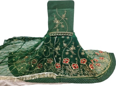 Man Fashion Embroidered Semi Stitched Rajasthani Poshak(Dark Green)