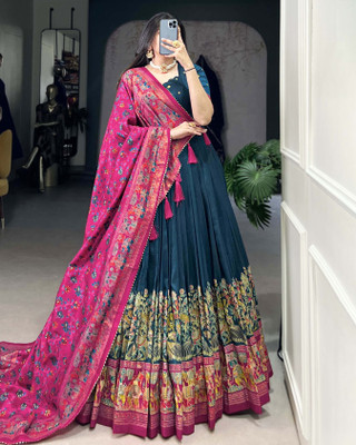 Shrihan Printed Semi Stitched Lehenga Choli(Multicolor)