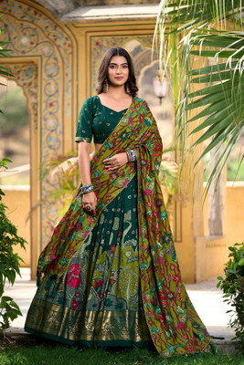 GORASH CREATION Printed Semi Stitched Lehenga Choli(Green)