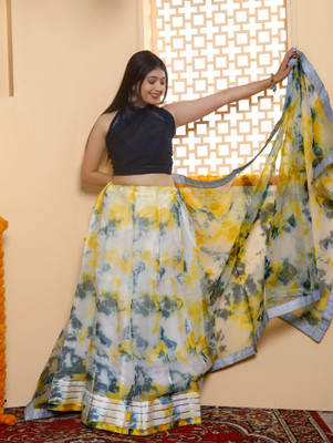 Bhumi Designer Printed Semi Stitched Lehenga Choli(Multicolor)