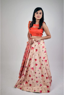 KAIZAN INTERNATIONAL Embellished Semi Stitched Lehenga Choli(Multicolor)
