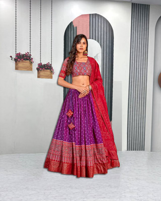 RADHVI BIZ Self Design Semi Stitched Lehenga Choli(Multicolor)