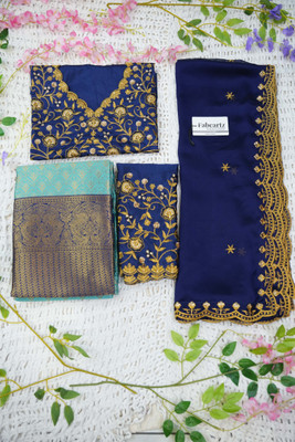 Payu Self Design Semi Stitched Lehenga Choli(Blue)