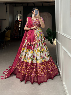 NexusForceHub Self Design Semi Stitched Lehenga Choli(Multicolor)
