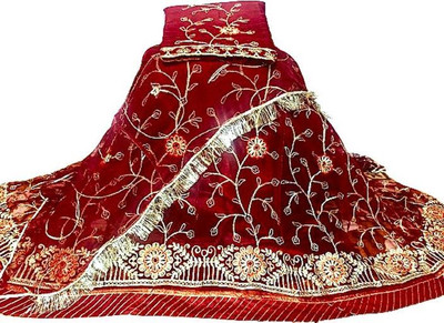 bherva tex Embroidered Semi Stitched Rajasthani Poshak(Maroon)