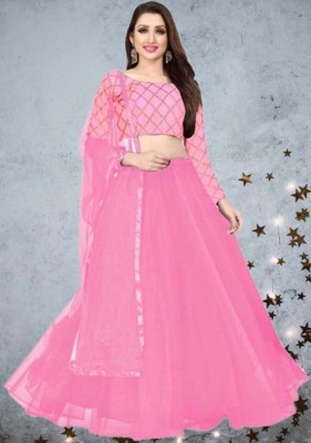 BIPIN ENTERPRISE Embroidered Semi Stitched Lehenga Choli(Pink)