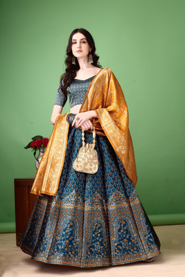 Aika Embellished Semi Stitched Lehenga Choli(Multicolor)