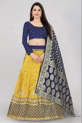 SHREE SANT SAREES Self Design Semi Stitched Lehenga Choli(Yellow)