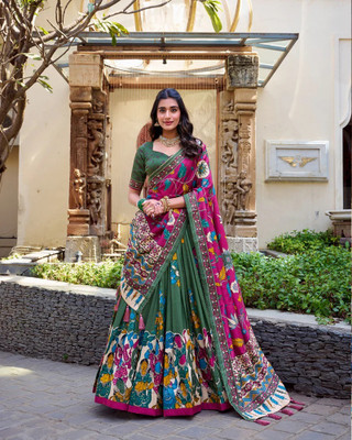 GORASH CREATION Printed Semi Stitched Lehenga Choli(Multicolor)