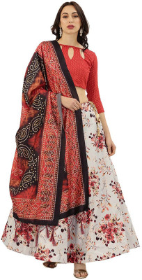kaizen International Digital Print Semi Stitched Lehenga Choli(Multicolor)