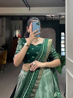 AAYUSHYAM ENTERPRISE Self Design Semi Stitched Lehenga Choli(Green)