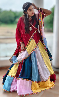 ANAVI FAB FASHION Embellished Stitched Lehenga Choli(Multicolor)