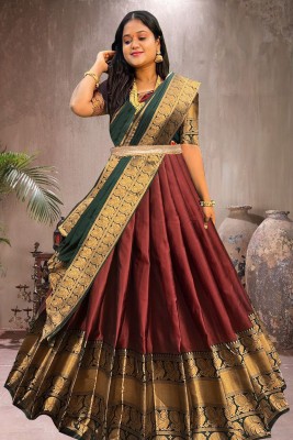 Kedar Fab Self Design Semi Stitched Lehenga Choli(Maroon)