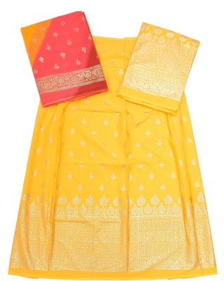 SLIFESTYLE Embellished Semi Stitched Rajasthani Poshak(Yellow)