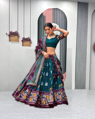 HEM SELLES Self Design Semi Stitched Lehenga Choli(Light Blue)