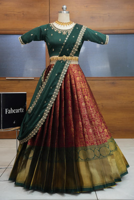 MR Y Self Design Semi Stitched Lehenga Choli(Maroon)