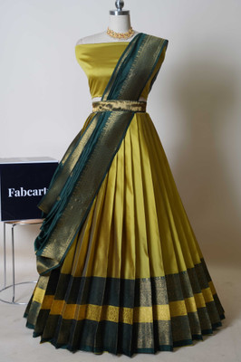 Fabcartz Self Design Semi Stitched Lehenga Choli(Grey)