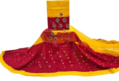 Man Fashion Embroidered Semi Stitched Rajasthani Poshak(Yellow, Red)