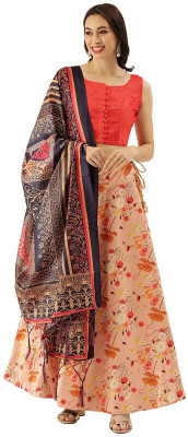 kaizen International Digital Print Semi Stitched Lehenga Choli(Multicolor)
