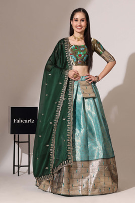 SHREE CREATION Self Design Semi Stitched Lehenga Choli(Blue)
