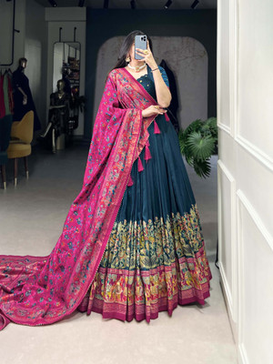 CYNOR ENTERPRISE Floral Print Semi Stitched Lehenga Choli(Multicolor)