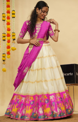 Fabcartz Self Design Semi Stitched Lehenga Choli(Multicolor)