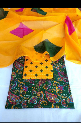 JNK Floral Print Semi Stitched Rajputi Poshak(Multicolor)