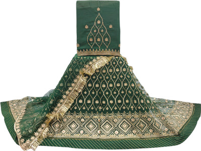 Man Fashion Embroidered Semi Stitched Lehenga Choli(Dark Green)