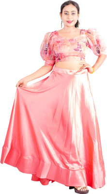 rayie collection Floral Print Stitched Lehenga Choli(Pink)