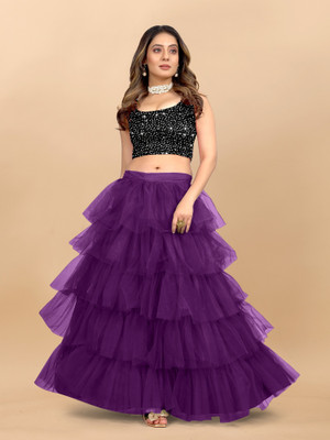 A To Z Cart Self Design Semi Stitched Lehenga Choli(Purple)