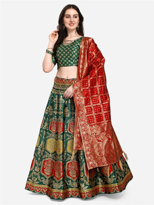 KAHIRAA WHOLETEX Self Design Semi Stitched Lehenga Choli(Multicolor)