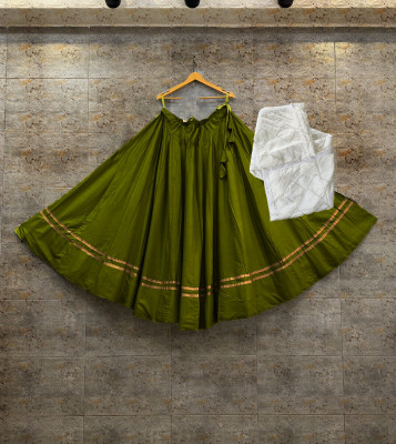 AAYUSHYAM ENTERPRISE Self Design Semi Stitched Lehenga Choli(Dark Green)