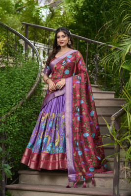 ShringarHouse Embroidered, Floral Print, Geometric Print, Digital Print Semi Stitched Lehenga Choli(Multicolor)