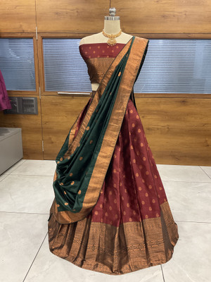 Sonu Creation Self Design Semi Stitched Lehenga Choli(Maroon)