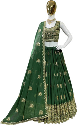 KAPANKU Self Design Semi Stitched Lehenga Choli(Red)