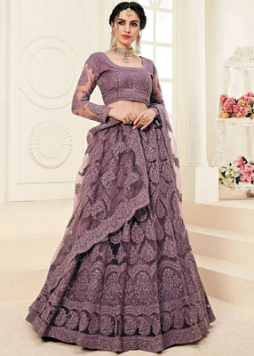 vyom creation Embroidered Semi Stitched Lehenga Choli(Maroon)