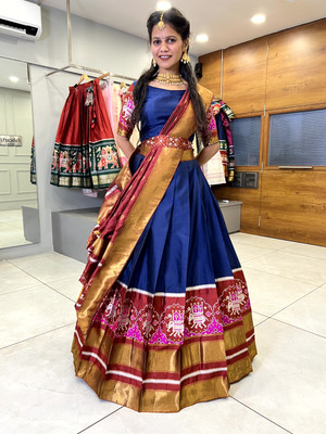 Fabcartz Self Design Semi Stitched Lehenga Choli(Multicolor)