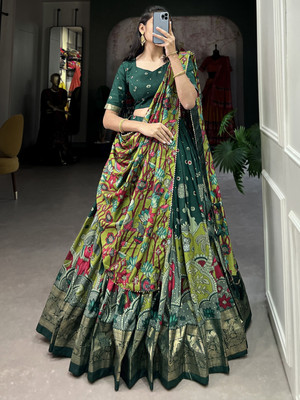 3Buddy Fashion Printed Semi Stitched Lehenga Choli(Multicolor)