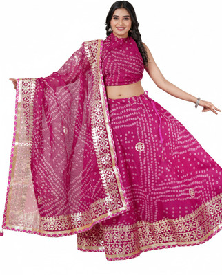 PAHNAVA Printed Semi Stitched Lehenga Choli(Multicolor)