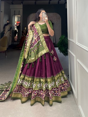 AAYUSHYAM ENTERPRISE Printed Semi Stitched Lehenga Choli(Multicolor)