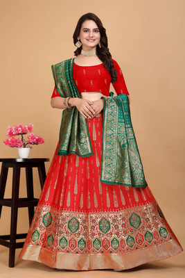 SWAMI STUDIO Digital Print Semi Stitched Lehenga Choli(Red)