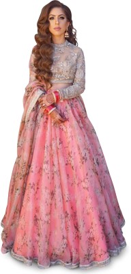 Tasrika Digital Print Semi Stitched Lehenga Choli(Pink)