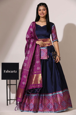 SHREE CREATION Self Design Semi Stitched Lehenga Choli(Dark Blue)