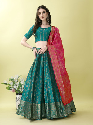Julee Embellished Semi Stitched Lehenga Choli(Multicolor)