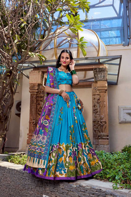 RADHVI BIZ Self Design Semi Stitched Lehenga Choli(Light Blue)