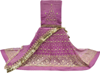 Man Fashion Embroidered Semi Stitched Lehenga Choli(Purple)