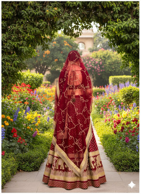 SHRIHARI BUSINESS Embroidered Semi Stitched Rajasthani Poshak(Maroon)