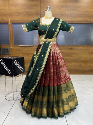 SHREE CREATION Self Design Semi Stitched Lehenga Choli(Maroon)